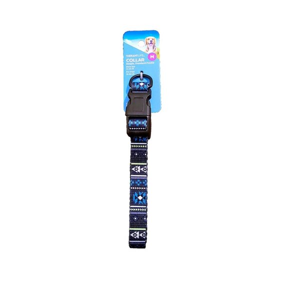 Medium Dog Collar Vibrant Life Black, Blue, and Green Print - Picture 6 of 6
